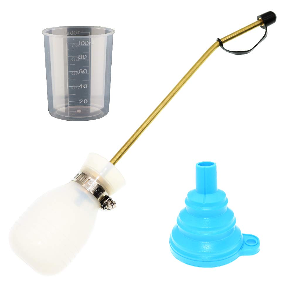 BITEYI Pest Control Bulb Sprayer Handheld Pesticide Diatomaceous Earth Powder Duster With Long Copper Tube Easy-to-Use To Get Rid of Bugs & Pests (White)