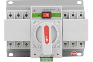 AXPPIN Transfer Switch, 220V 63A 3P Mini Intelligent Transfer Switch, Dual Power Automatic Transfer Switch Circuit Breaker, DC12-24v