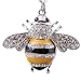 Qinlee Honeybee with Big Smile Keychain Crystal Keyring Rhinestones Purse Pendant Handbag Charm Key chain Key chain(Silver锛?,36