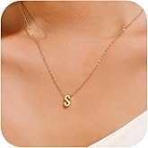 JUTOLOKA Initial Necklace for Women | 18K Gold Silver Plated A-Z Initial Necklaces | Dainty Cute Trendy Love Heart Pendant | Tiny letter necklace