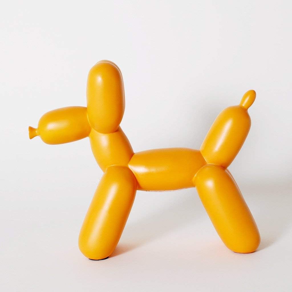 Firstofakind Balloon Dog Sculpture - Modern Decor Ceramic Dog Statues, Accents Dog Figurine Modern Sculpture - Shelf Decorations for Home Bedroom Living Room & Office Decor (Orange): Kitchen & Dining