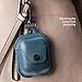 Twelve South AirSnap | Leather Protective Case/Cover with Loss Prevention Clip for AirPods & Wireless Charging Case for AirPods, Deep Teal