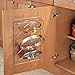 mDesign Metal Wire Pot and Pan Lid Rack Organizer for Kitchen Cabinet Doors or Wall Mount - Upright Storage Holder with 5 Slots - Chrome
