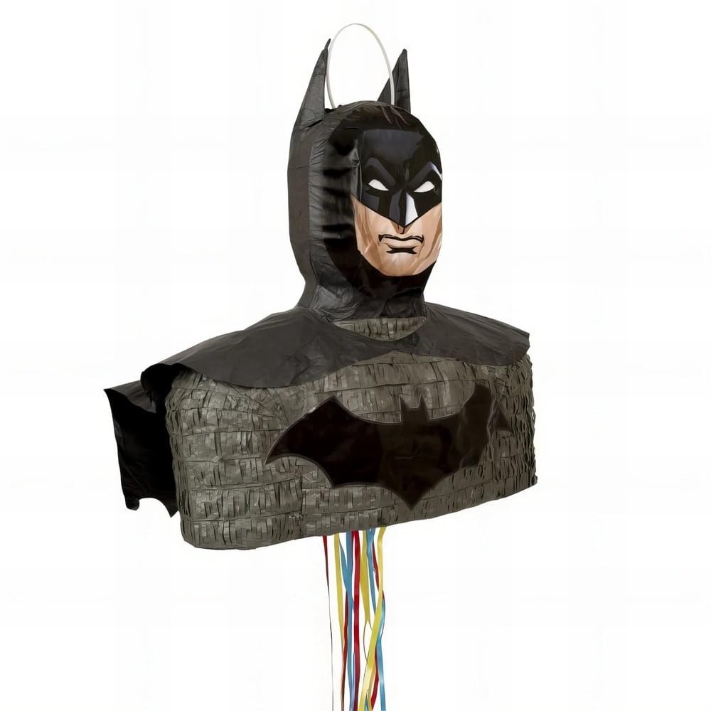 Batman Black Party 3D Pinata (35cm x 38cm) 1 Piece - 3D Design for Birthday Celebrations & Superhero Themed Events