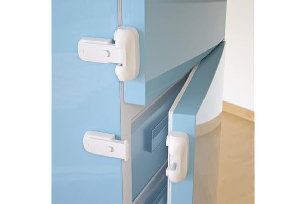 SAFELON 2 Pcs Baby Safety Fridge lock, Child Proof Refrigerator Freezer Door Lock, Protect Refrigerators with Damaged Sealing Strips (White)