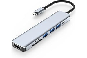 navor 7-in-1 USB C Hub, USB Type-C Adapter with 4K HDMI, 3 USB 3.0 Ports, 100W PD, SD/TF Slot, Compatible for MacBook Pro(201