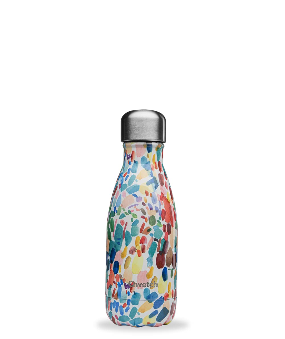 Qwetch - Insulated Originals Bottle - Arty 260ml - Stainless Steel Bottle - 24h Cold and 12h Hot - Waterproof, BPA Free & Reusable