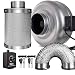 iPower 6 Inch 442 CFM Inline Fan Carbon Filter 16 Feet Ducting Combo with Variable Speed Controller and Rope Hanger for Grow Tent Ventilation