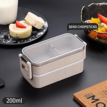 ZYJ Paja de Trigo Fiambrera microondas, Caja de Almuerzo aislada ...