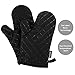 Aicok Oven Gloves Non-Slip Kitchen Oven Mitts Heat Resistant Cooking Gloves for Cooking, Baking, Barbecue Potholder, Black, 1 Pair
