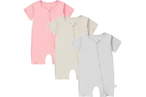 MICHLEY Bamboo Viscose Baby Pajamas 3 Pack, Two Way Zipper Bamboo Sleepers for Toddler, Newborn Sleeper & Baby Romper,Gift