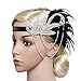 BABEYOND 1920s Flapper Headband Roaring 20s Great Gatsby Headpiece Black Feather Headband 1920s Flapper Gatsby Hair Accessories for Party Prom