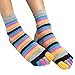 Zeroest Women's Soft Cotton Toe Socks - Colorful Rainbow Five Finger Socks for Girls - 4 Pairs