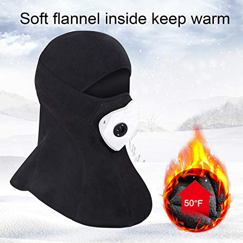 Wheel UP Windproof Ski Mask Versatile Thermal Cold Weather Full Face Mask Winter Sports Balaclava Outdoor Sport (Black)