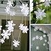 3D White Snowflake Garland - 24Pcs Winter Wonderland Hanging Snowflake Decorations for Christmas & Holiday Home Decor