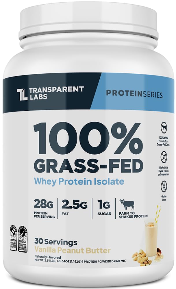 100% Grass-Fed Whey Protein Isolate (Vanilla Peanut Butter)