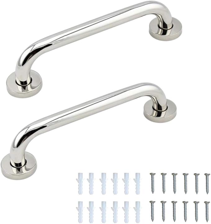 Gobesty Stainless Steel Grab Bar, 2 pcs Steel Safety Support Rail