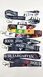 4 Pack Game of Thrones Lanyard with Clip for Keys or id Badges. House Stark, House Targaryen, Game of Thrones and All Sigils lanyards