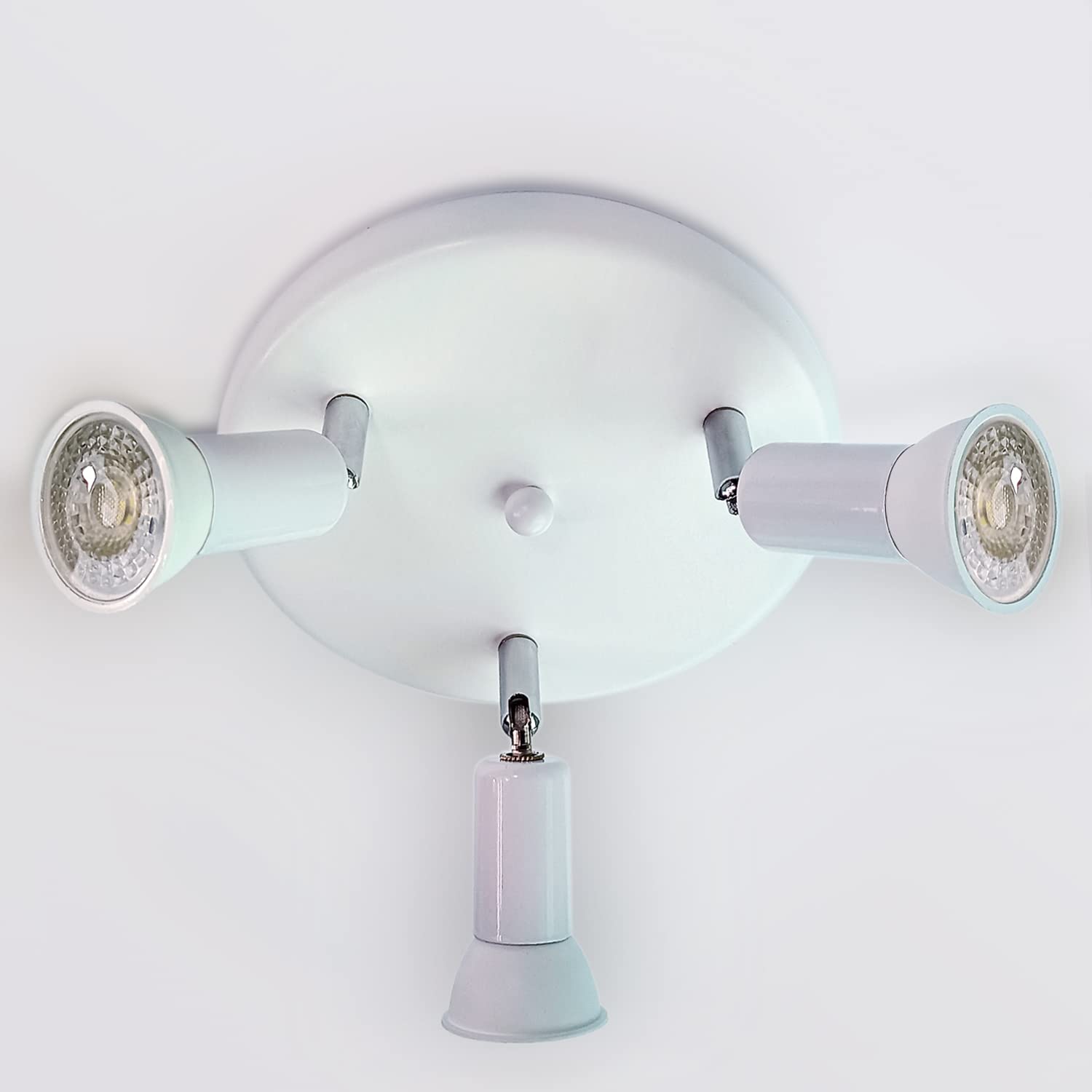 Sweier Ceiling Lights GU10, Adjustable Arm 5W Kitchen Spotlights 3 Way Cold White 6000K Lights for Living Room