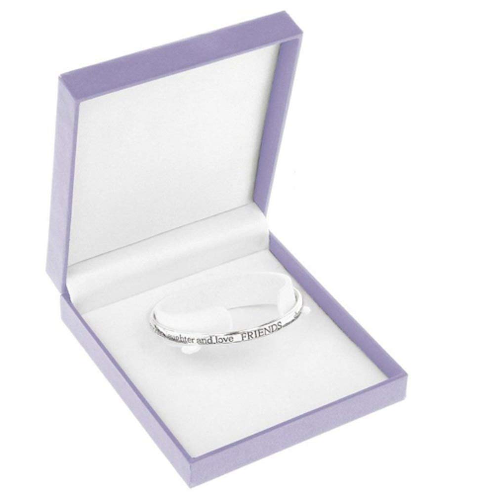 equilibrium Friends Share Memories, Laughter and Love' - Silver Plated Bangle(Size: One size)