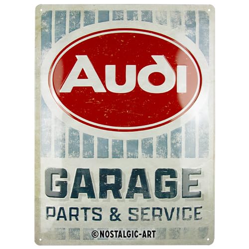 Nostalgic-Art Retro tin sign, 30 x 40 cm, Audi – Garage – Gift idea for Audi fans, made of metal, vintage design