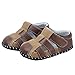 Baby Boys Girls Genuine Leather Soft Bottom Sandals First Walkers Shoes (12.5cm(12-18months), Brown)