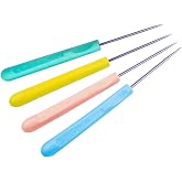 ZLKSKER (Pack of 4) Leather Stitching Sewing Awl with Plastic Handle, Beading Awl Repair Tool