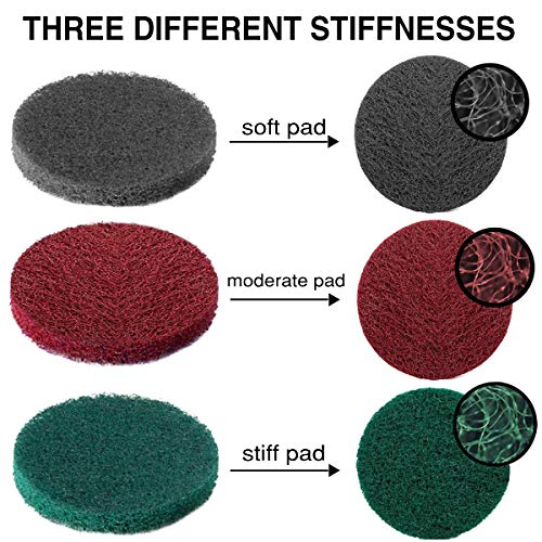 JUSONEY 7 Pieces Drill Power Scrubber Brush Scouring Pads & Sponge Cleaning Kit - All Purpose Cleaner Scrubbing Cordless Drill for Cleaning Pool Tile, Sinks, Bathtub, Ceramic, Polishing, Automobile