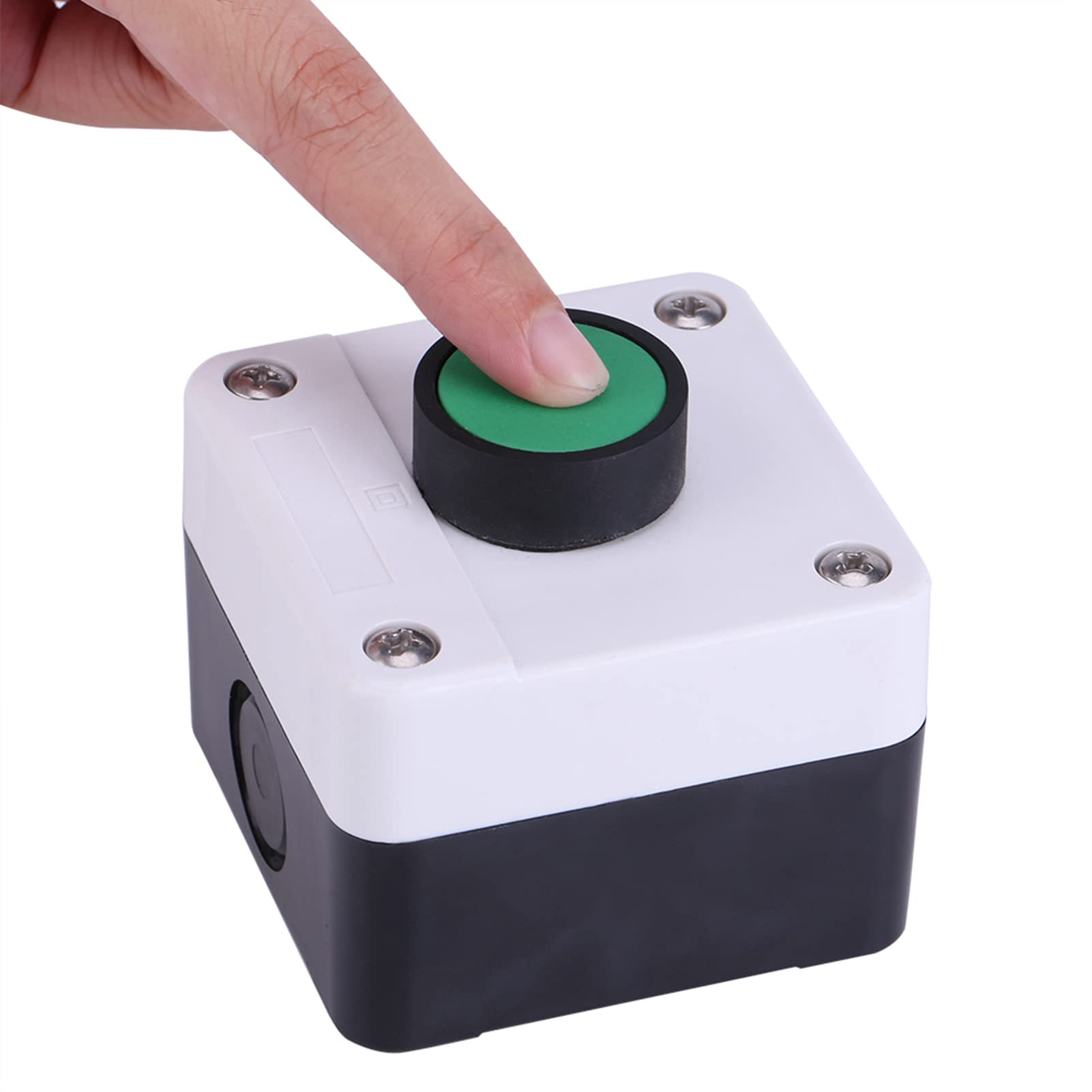 WGFOIP Electric Gate Push Button, Weatherproof One Button Control Box Push Button Green Push to Exit Button for Gate Opener