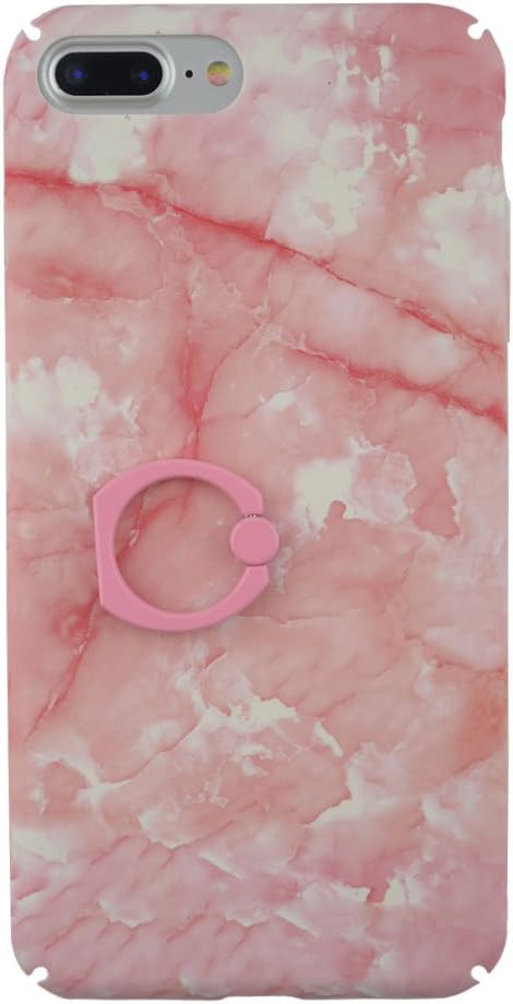 Xiaopangzi Ring Holder Phone Case PC Granite Scrub Marble Stone image Back Cover for iPhone 6/6s 6Plus 7 7Plus (Style 2, for iPhone 7 Plus)