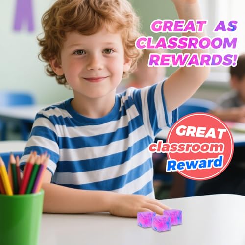 Fidget Toys Squishy Stress Cube - For Adults & Kids, Sensory Fidget Toys for Anxiety Relief, Quiet Ice Doh Cube for Focus, Fun Party Favors & Classroom Prizes​
