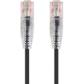 Monoprice Cat6 Ethernet Patch Cable - Snagless, Stranded, 550MHz, UTP, CMR Rated, 28AWG, 30 Feet, Black - SlimRun Series