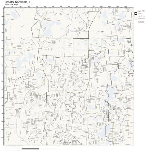 Amazon.com: ZIP Code Wall Map of Greater Northdale, FL ZIP Code Map