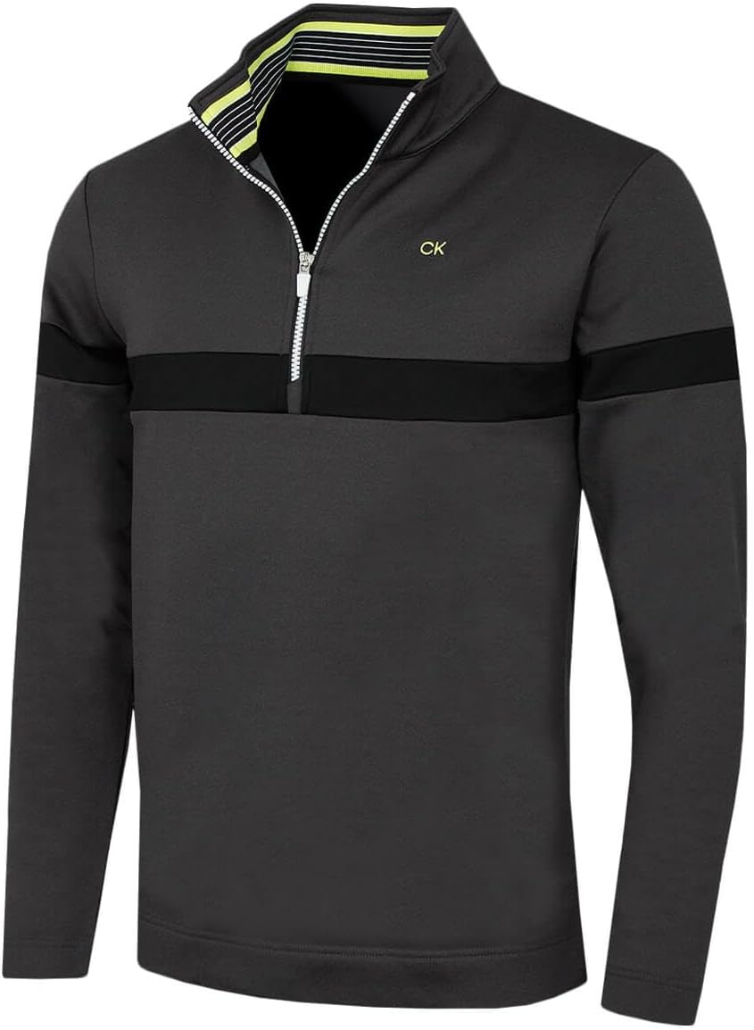 Calvin Klein Scale Performance 1/2 Zip Sweater Dark Grey Marl XXL