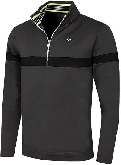 Calvin Klein Scale Performance 1/2 Zip Sweater Dark Grey Marl XXL