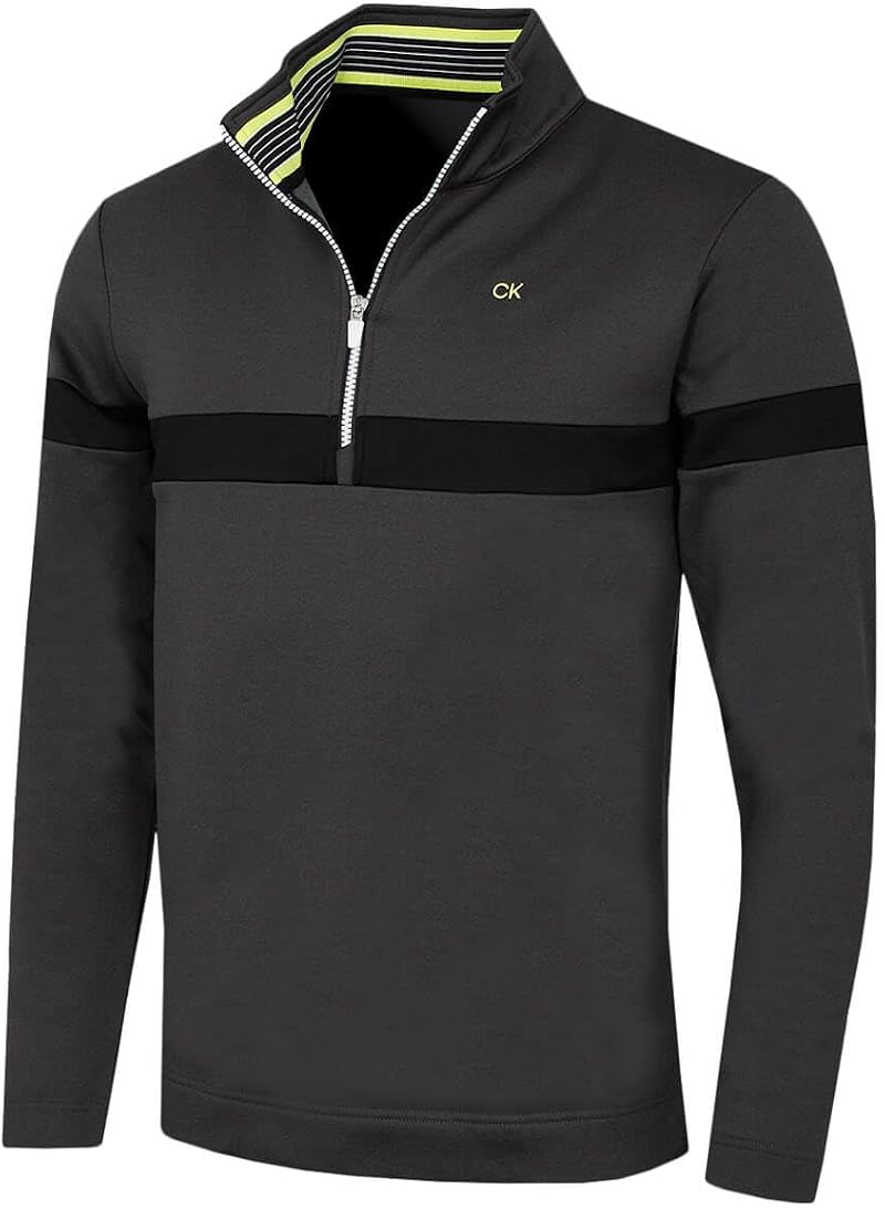 Calvin Klein Scale Performance 1/2 Zip Sweater Dark Grey Marl XXL