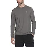 Gerry Men’s Rashguard Long Sleeve Sun Protection T-Shirt (Grey Sage/Red, Small)