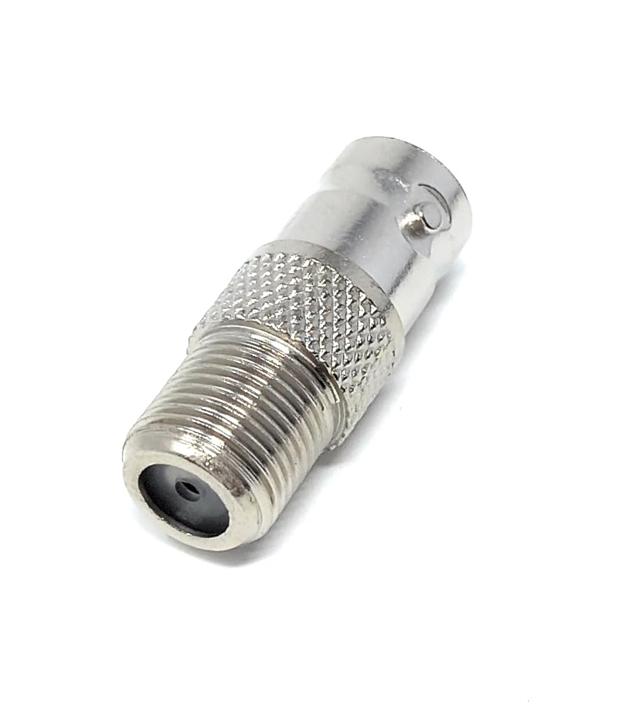 DRUT 1pcs F Type Female Screw on to BNC Female Socket, TV Satellite Cable Adapter (Silver)
