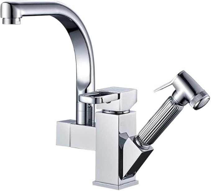 Grifo fregadero cocina caliente y frío giratorio retro cobre Grifo