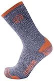 CloudLine Merino Wool Crew Hiking & Trekking Socks - Medium Cushion - Large Autumn Orange - Made in the USA