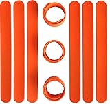 TheAwristocrat 9 Orange Silicone Slap Bracelets - Soft & Safe for Kids Boys & Girls Party Favors - Durable
