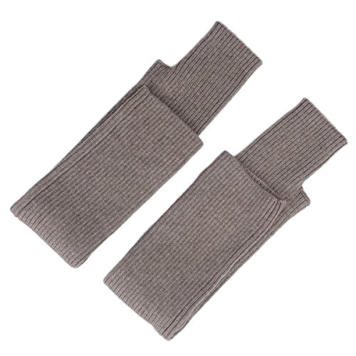 Flammi Women Knit Fingerless Gloves Mittens Arm Warmers Cashmere Thumb Hole Long Gloves (Camel) - Thumbnail 2