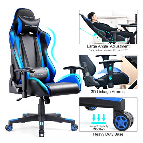 GTRACING Gaming Chair Racing Office Computer Game Desk Chair Ergonomic Backrest and Seat Height Adjustment Swivel Rocker… - Image 3