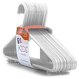 Hangerworld Pack of 72 White Plastic Coat Hanger with Pants / Skirt Bar for Baby & Toddler 11.4 Inches
