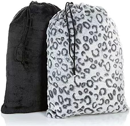 Highgate Manor Set of 2 Lightweight Plush Throws - Snow Leopard