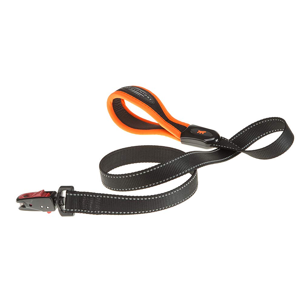 Ferplast ERGOFLUO G Dog Lead - MATIC Automatic Closure Technology - Soft Padding - Reflective & Anti-Abrasion - Extra-Resistant Seams - Italian Design - 120 x 2.5 cm, Orange