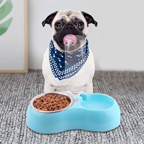 LeSharp Pets Public Accessories, Self-Dispensing Gravity Pet Feeder and Waterer,Dogs & Cats Double Feeder Bowl Stainless Steel Bowl Automatic Water Dispenser- Pink - Thumbnail 4