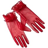 bmactosh Women's Tulle Tea Party Gloves Prom Evening Party Accessories Short Bridal Wedding Gloves