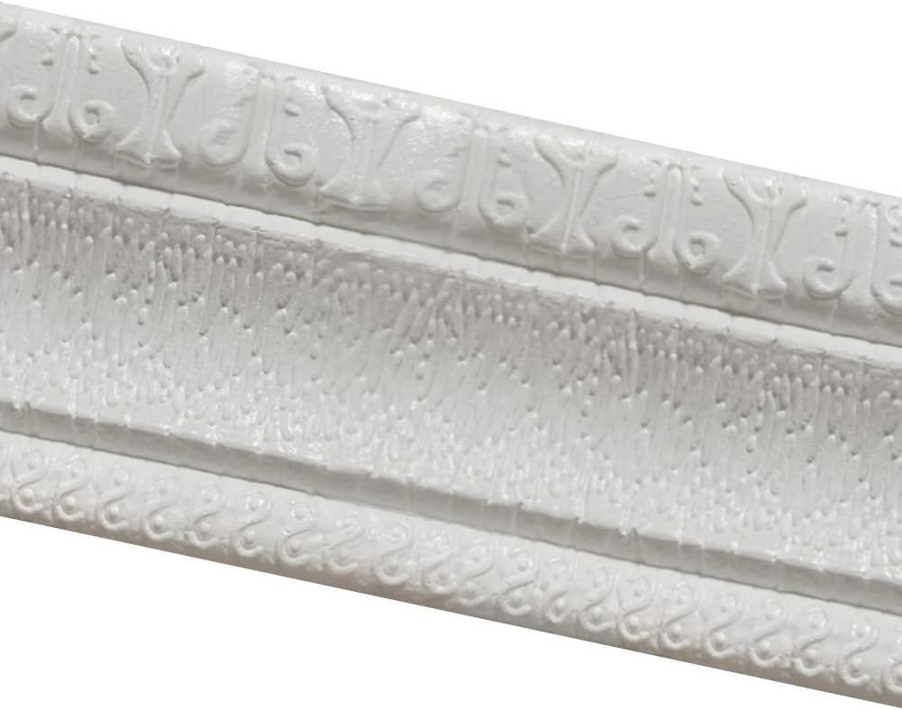 Amazon Com Tinton Life 3d Waterproof Wallpaper Border Peel And Stick Wall Border Foam Mirror Borders Removable Self Adhesive Tiles Stickers For Kitchen Bathroom 3 1x90 Jade Yellow White Kitchen Dining