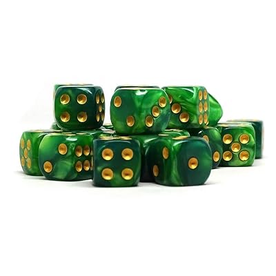 Easy Roller Dice Co. D6 Collection - 12mm Celtic Swirls With Gold Pips | 25 Matching Dice For D&D RPG